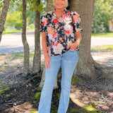 Blooming Grace Floral Top - Black - Jessi Jayne Boutique