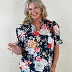 Blooming Grace Floral Top - Black - Jessi Jayne Boutique