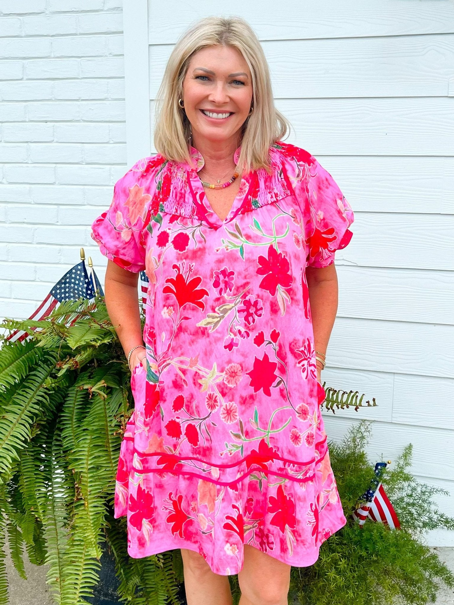 Pink Garden Party Dress - Jessi Jayne Boutique