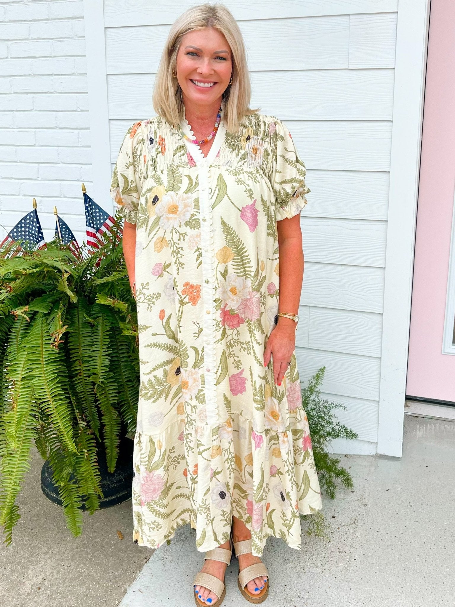 Sage Meadow Midi Dress - Jessi Jayne Boutique