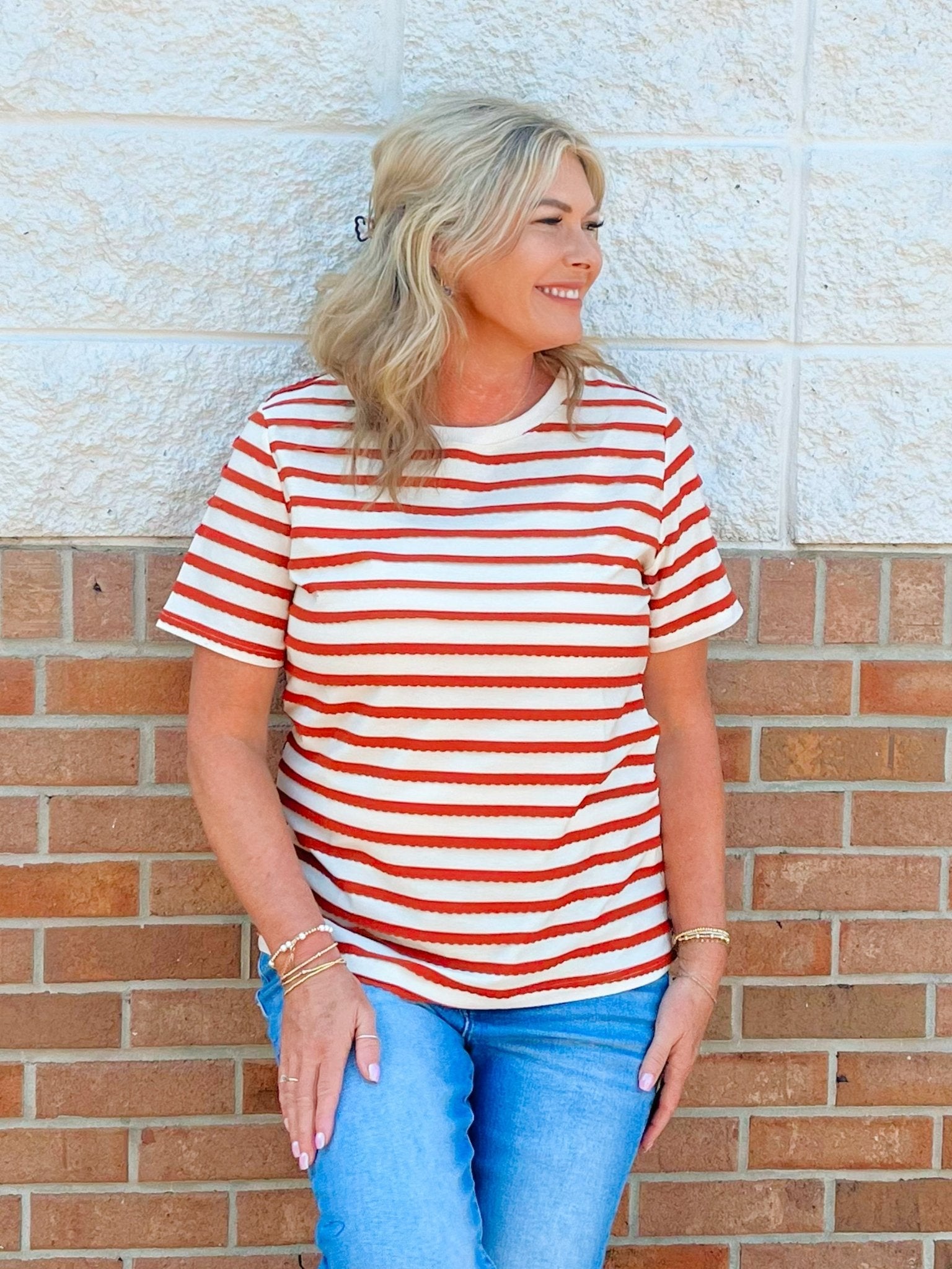 Sugar and Spice Stripe Tee - Jessi Jayne Boutique