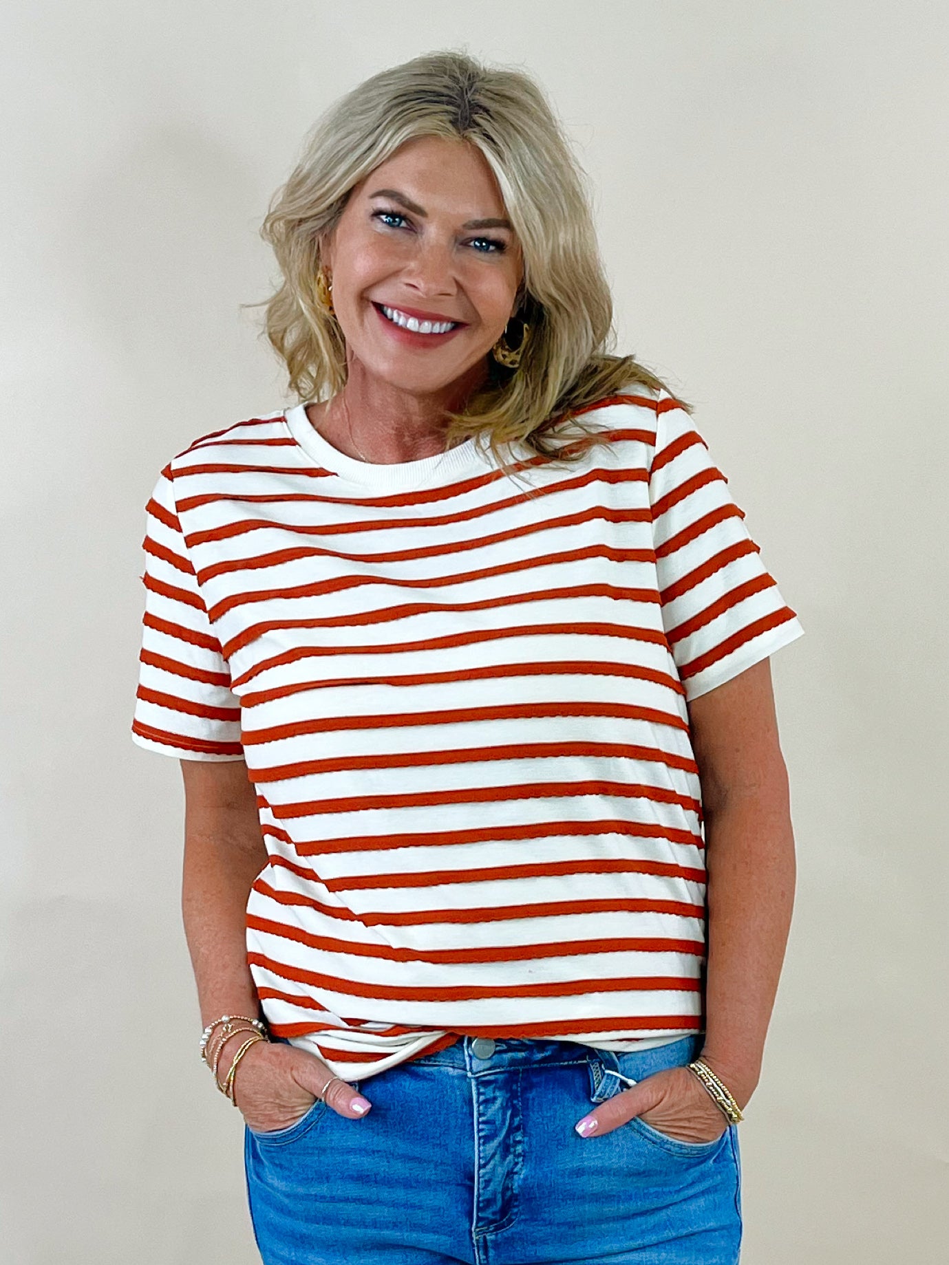Sugar and Spice Stripe Tee - Jessi Jayne Boutique