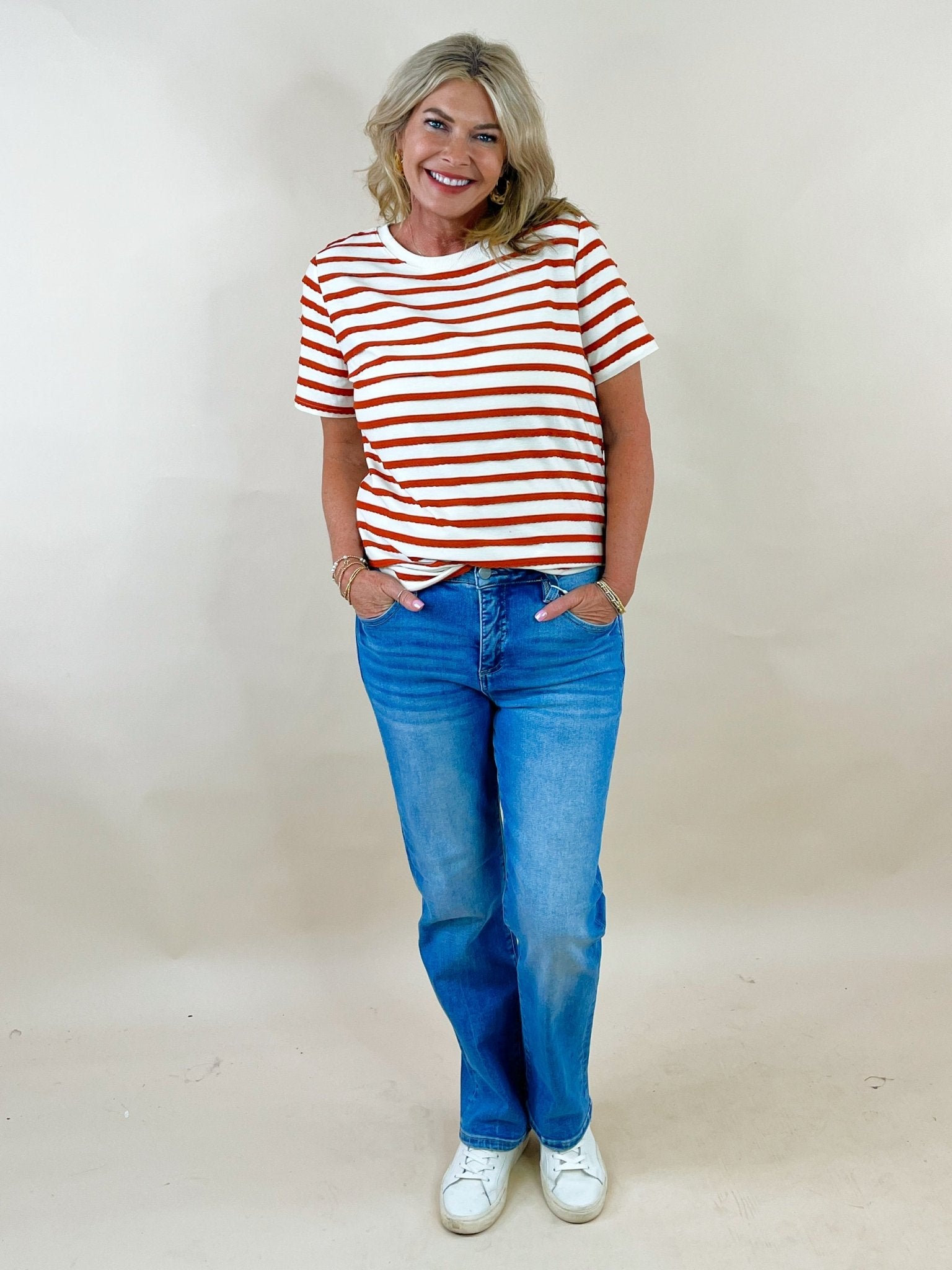 Sugar and Spice Stripe Tee - Jessi Jayne Boutique