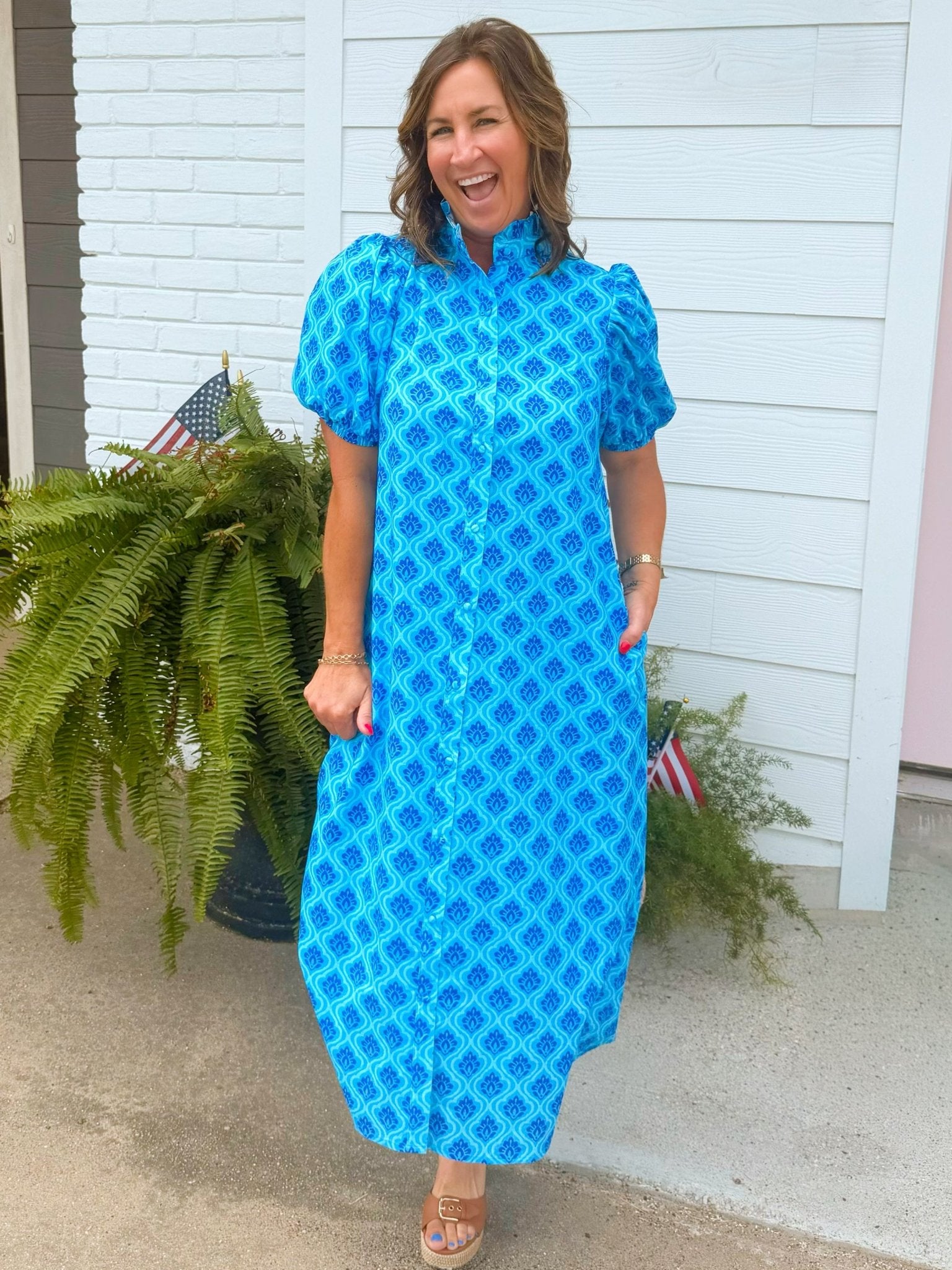 Bluebell Brunch Midi Dress - Jessi Jayne Boutique