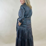 Espresso Faux Leather Shirt Dress - Jessi Jayne Boutique