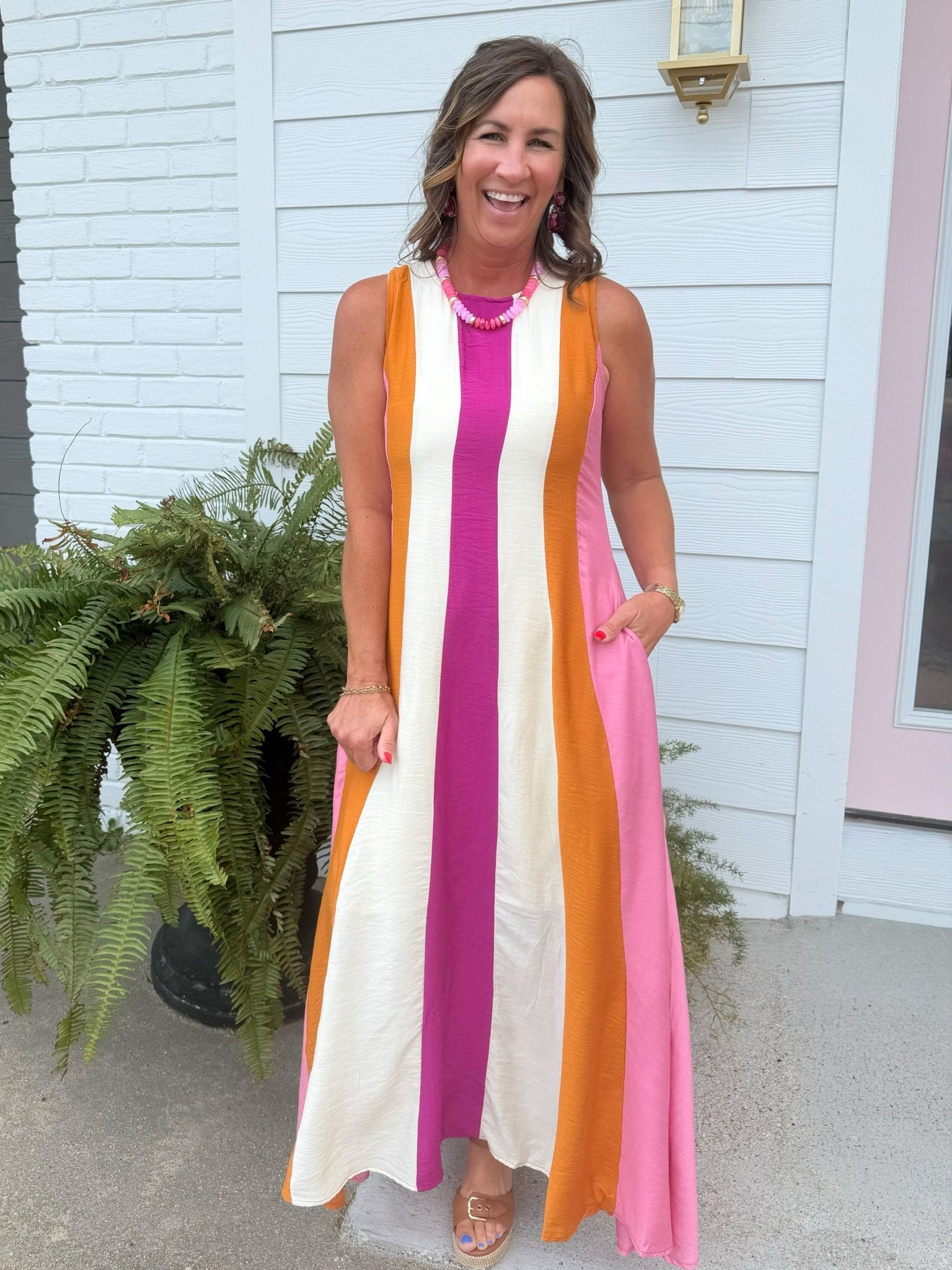 Candy Stripe Maxi Dress - Jessi Jayne Boutique