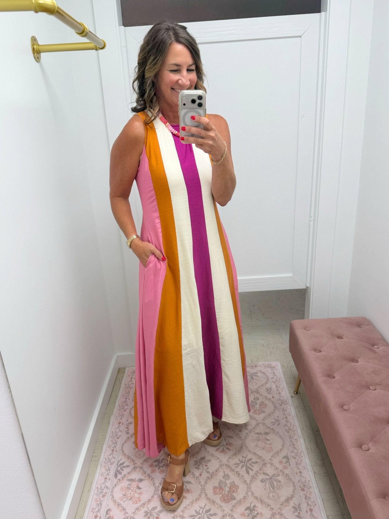 Candy Stripe Maxi Dress - Jessi Jayne Boutique