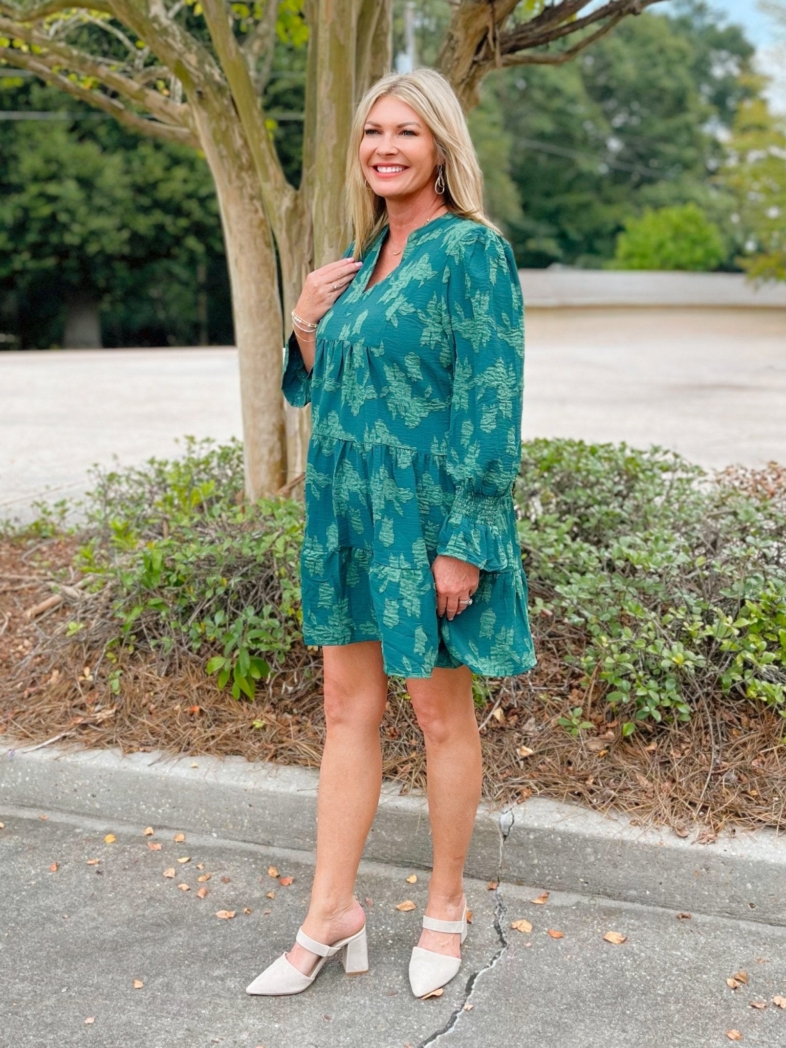Wildflower Whisper Textured Tiered Dress - Jessi Jayne Boutique