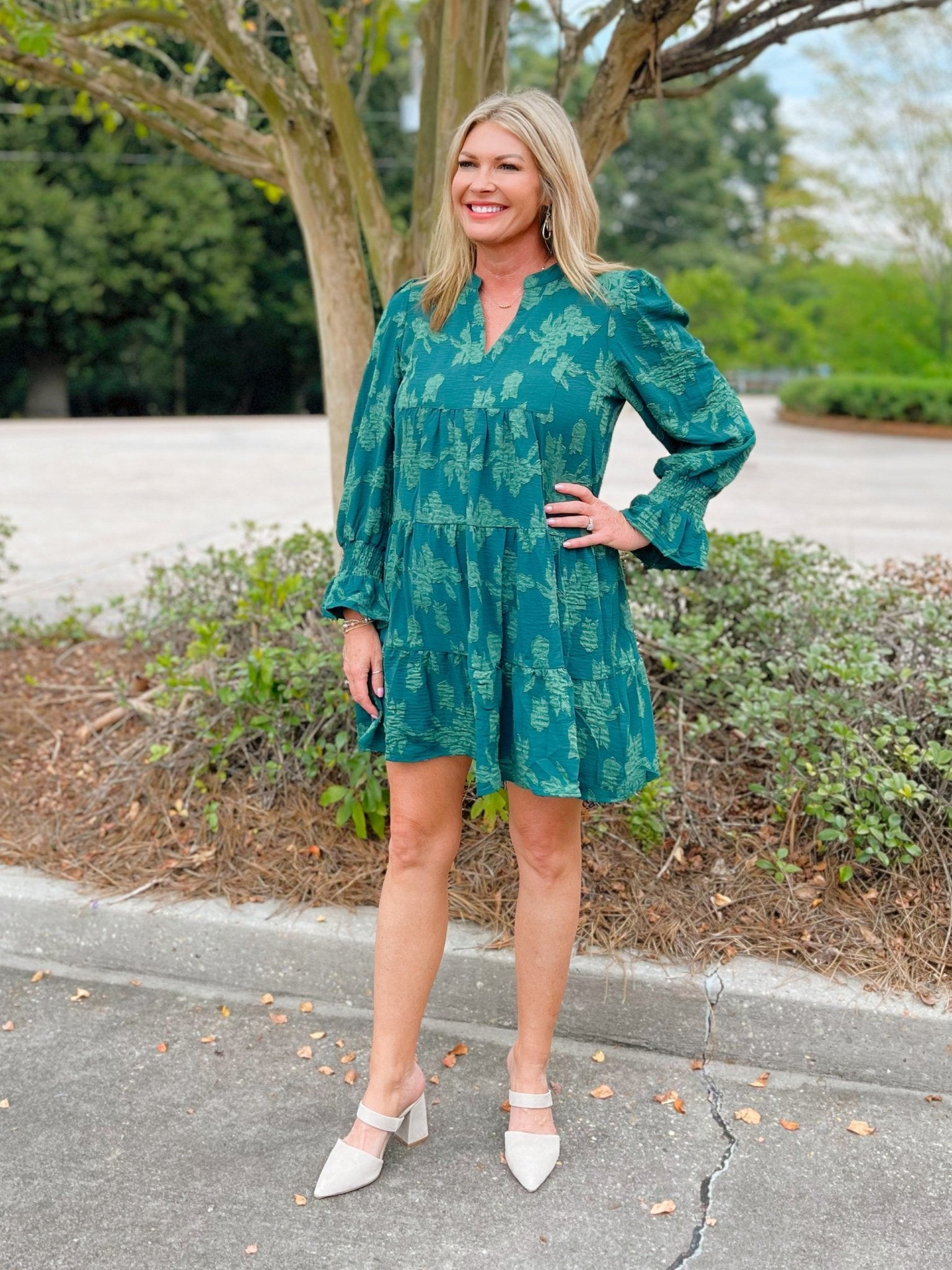 Wildflower Whisper Textured Tiered Dress - Jessi Jayne Boutique