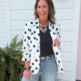 Class Act Polka Dot Blazer White