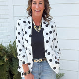 Class Act Polka Dot Blazer White