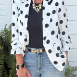 Class Act Polka Dot Blazer White