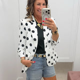 Class Act Polka Dot Blazer White