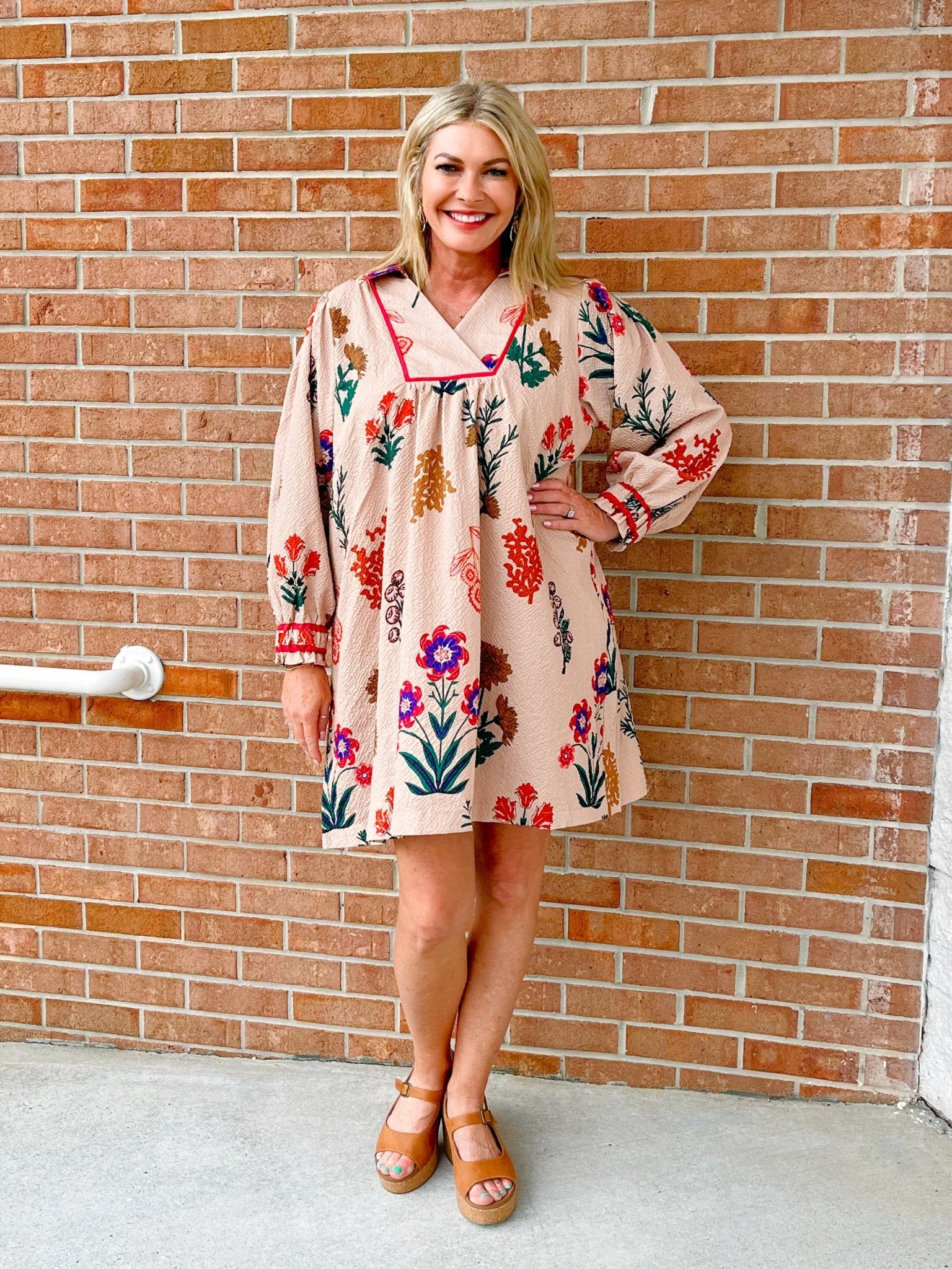 Meadow Muse Embroidered Mini Dress - Jessi Jayne Boutique