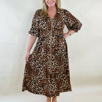 Savanna Stroll Zip Midi Dress - Jessi Jayne Boutique