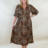Savanna Stroll Zip Midi Dress - Jessi Jayne Boutique