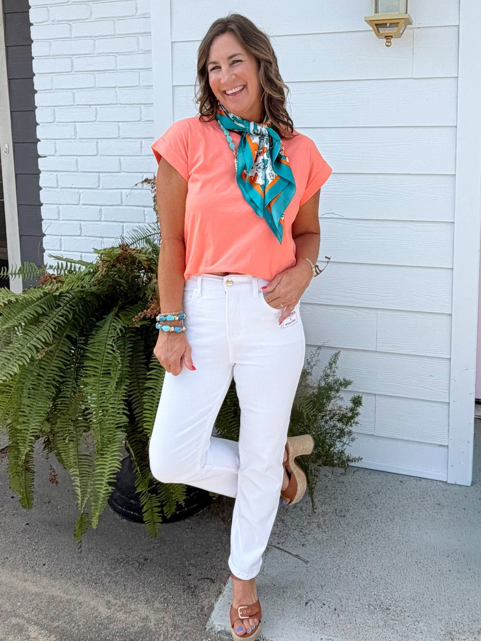 Risen Coastal Classic White Cropped Jeans - Jessi Jayne Boutique