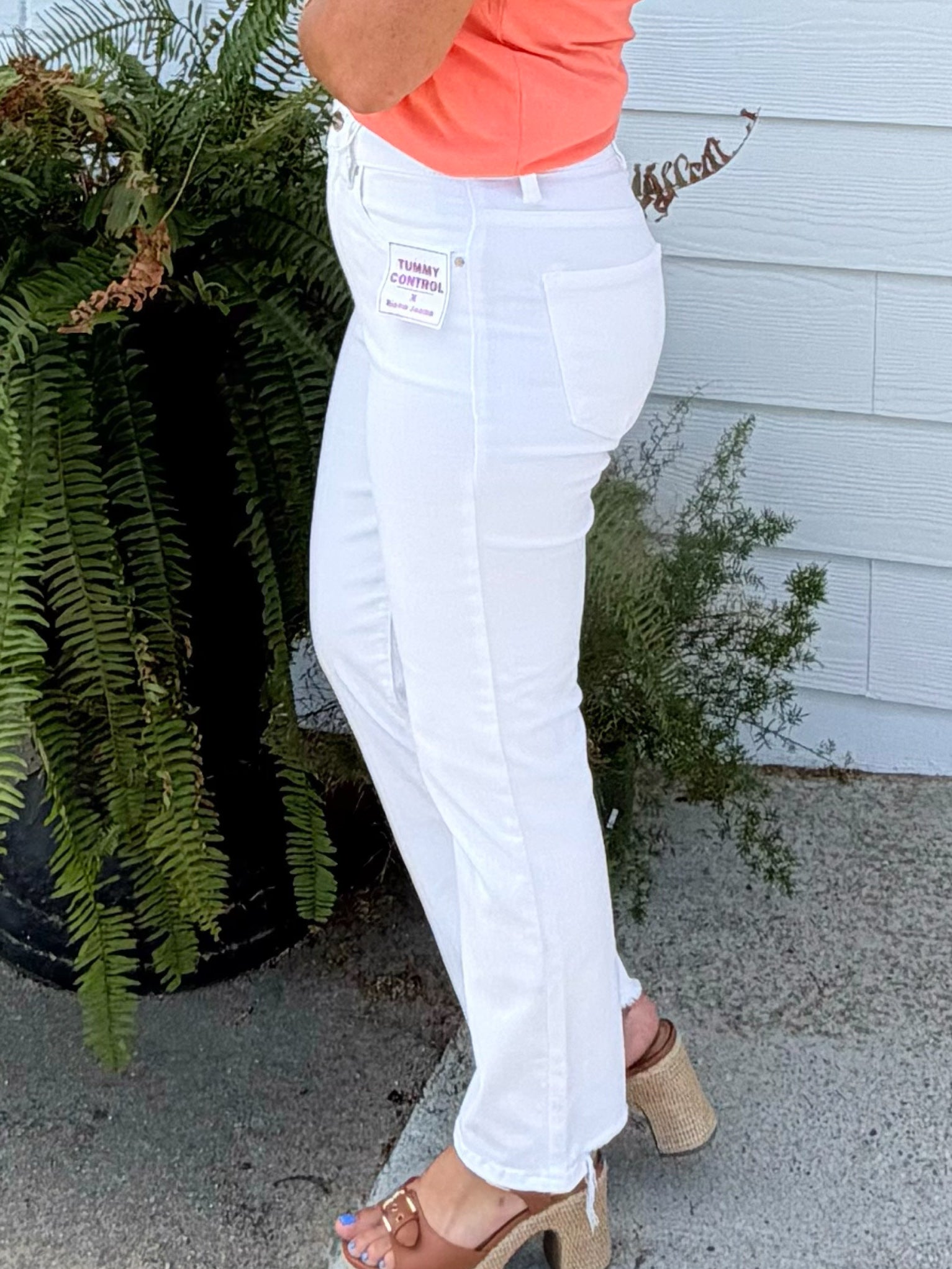 Risen Coastal Classic White Cropped Jeans - Jessi Jayne Boutique