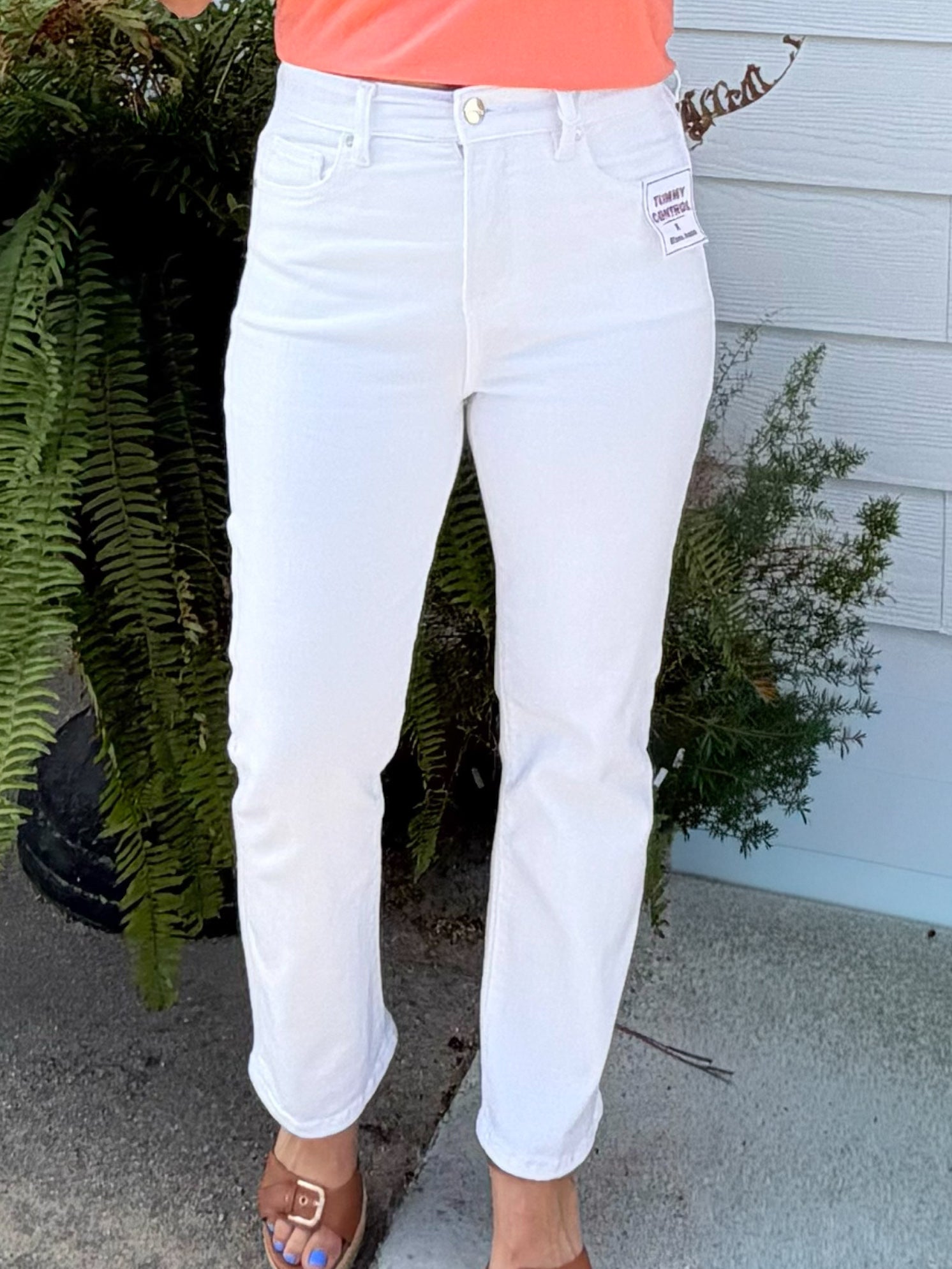 Risen Coastal Classic White Cropped Jeans - Jessi Jayne Boutique
