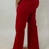Crimson Ankle Flare Utility Pants - Jessi Jayne Boutique