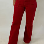Crimson Ankle Flare Utility Pants - Jessi Jayne Boutique