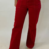 Crimson Ankle Flare Utility Pants - Jessi Jayne Boutique