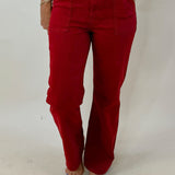 Crimson Ankle Flare Utility Pants - Jessi Jayne Boutique
