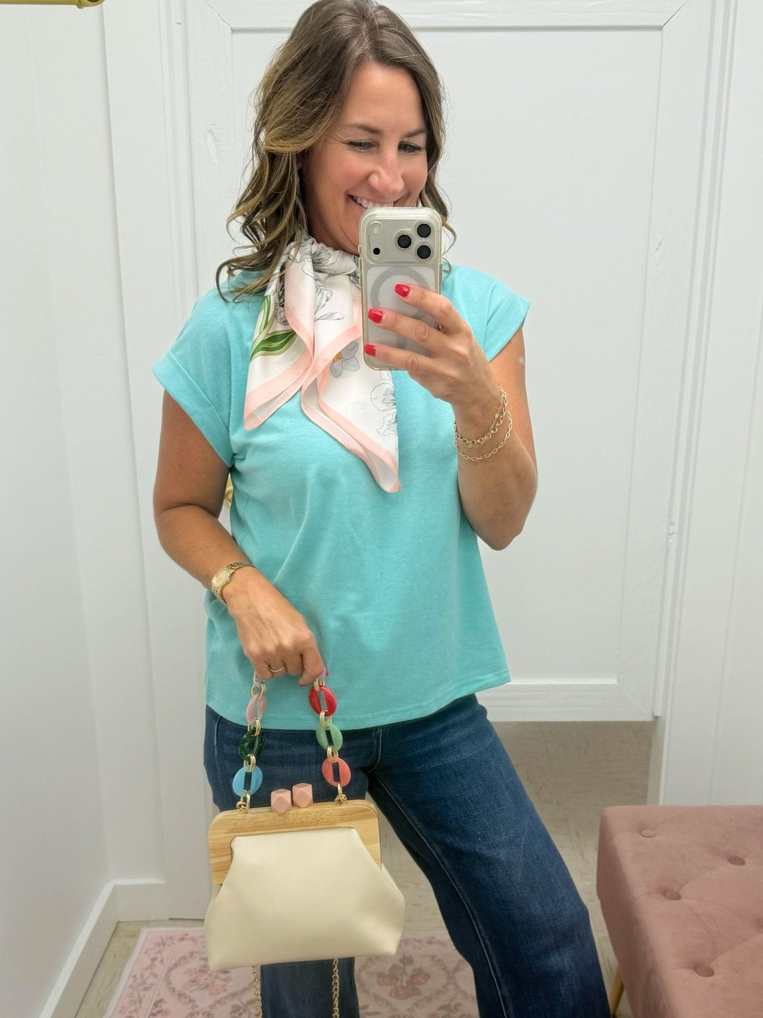 Talullah Rainbow Resin Handle Clutch Bag - Jessi Jayne Boutique