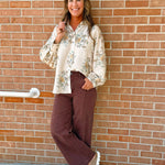 Bordeaux Wide Leg Cropped Pants - Jessi Jayne Boutique