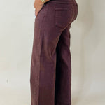 Bordeaux Wide Leg Cropped Pants - Jessi Jayne Boutique