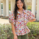 Wildflower Lane Puff Sleeve Top - Jessi Jayne Boutique