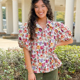 Wildflower Lane Puff Sleeve Top - Jessi Jayne Boutique