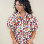Wildflower Lane Puff Sleeve Top - Jessi Jayne Boutique