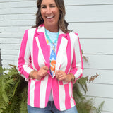 Pink Power Stripe Blazer