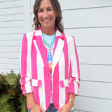 Pink Power Stripe Blazer