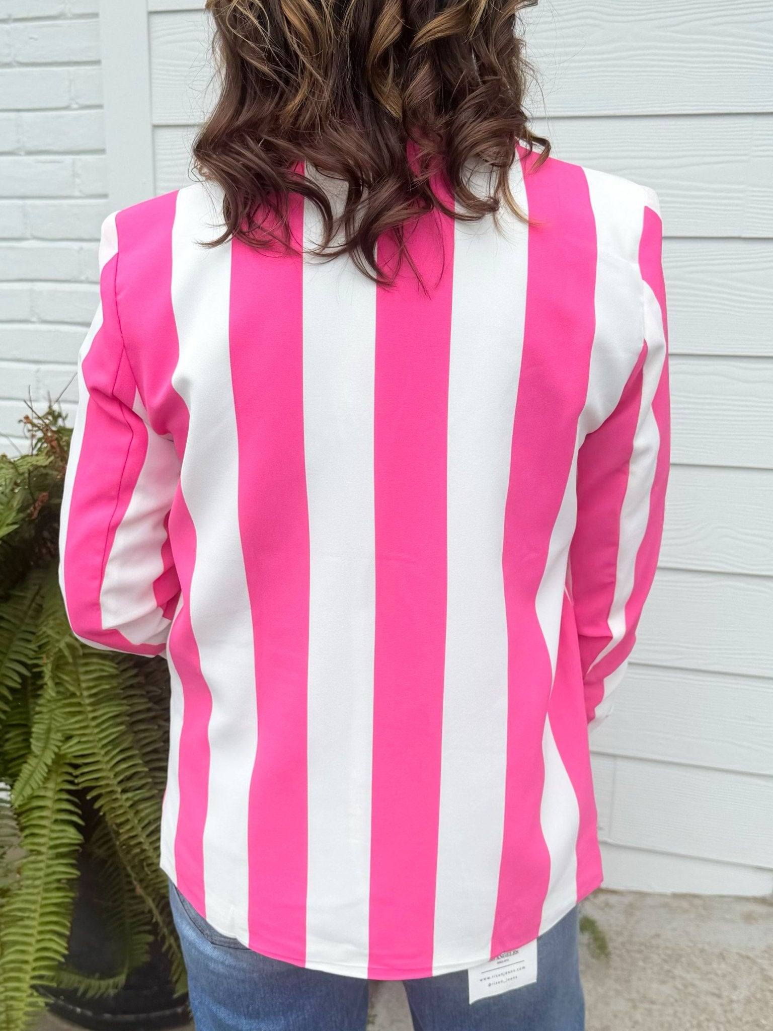 Pink Power Stripe Blazer - Jessi Jayne Boutique