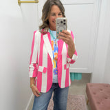 Pink Power Stripe Blazer