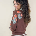 Floral Stripe Zip - Up Jacket - Jessi Jayne Boutique
