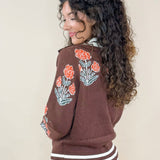 Floral Stripe Zip - Up Jacket - Jessi Jayne Boutique
