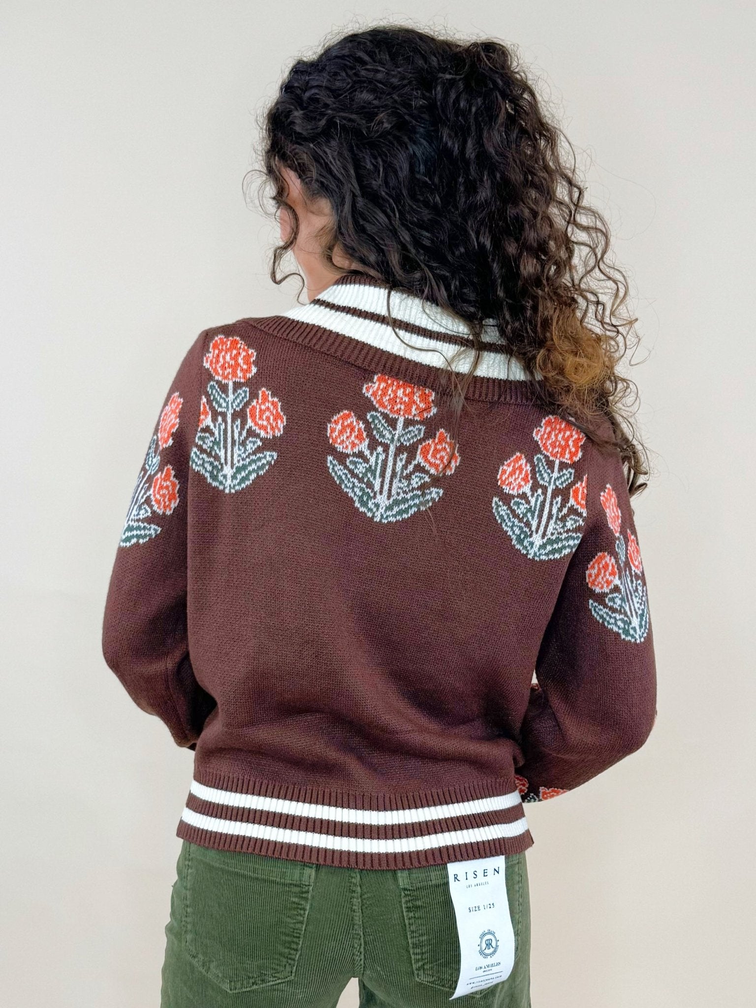 Floral Stripe Zip - Up Jacket - Jessi Jayne Boutique