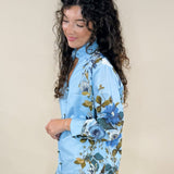 Bloom Grace Floral Ruffle Neck Button Top - Jessi Jayne Boutique