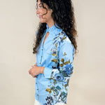 Bloom Grace Floral Ruffle Neck Button Top - Jessi Jayne Boutique