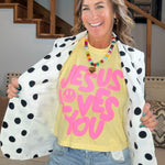 Jesus Loves You Puff Print Cropped Tee - Jessi Jayne Boutique