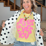 Jesus Loves You Puff Print Cropped Tee - Jessi Jayne Boutique