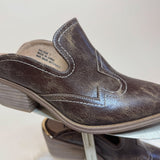 Corky's Saloon Tan Crackle Heeled Mule - Jessi Jayne Boutique