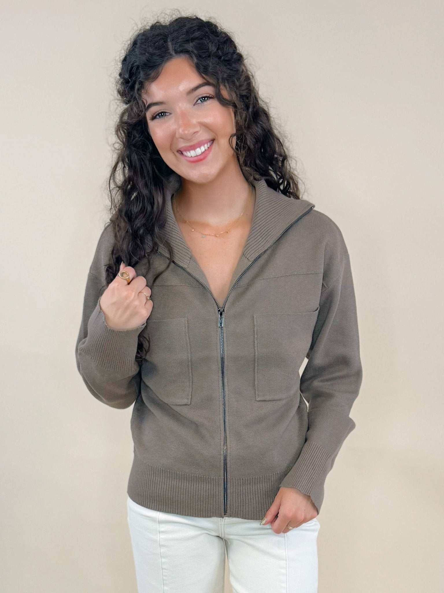 Utility Zip Cardigan - Jessi Jayne Boutique