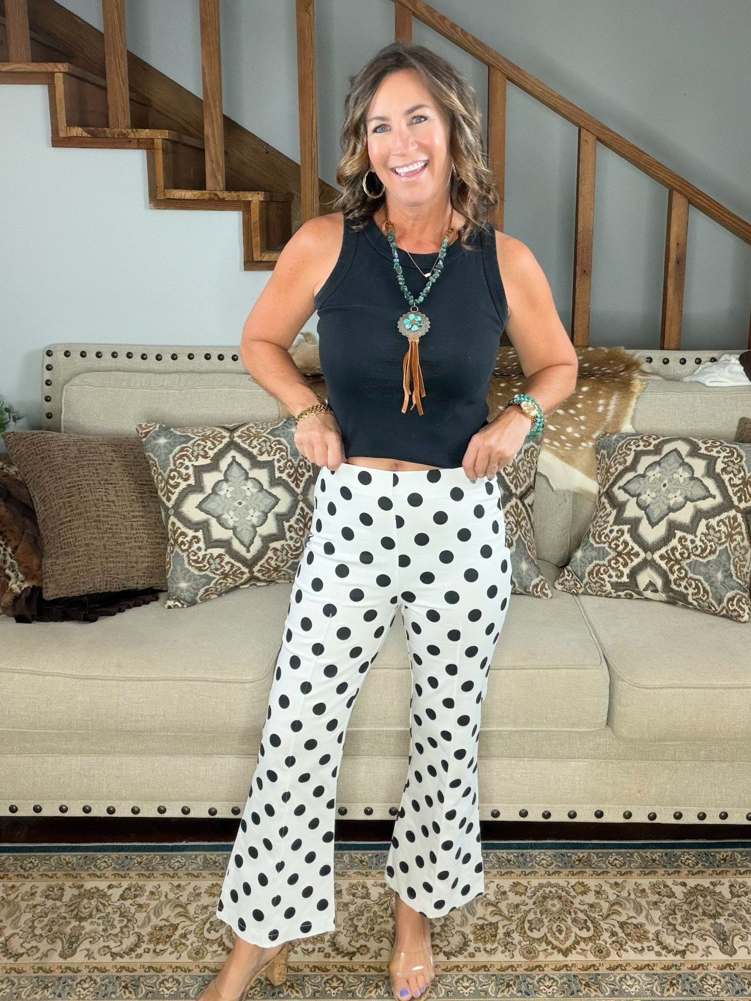 Spot On Polka Dot Crop Pants - Jessi Jayne Boutique