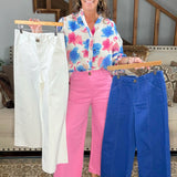 Main Character Wide Leg Crop Pants Blue