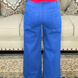 Main Character Wide Leg Crop Pants Blue