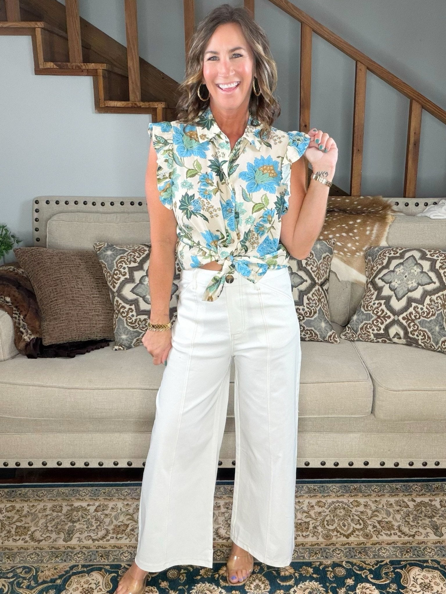 Main Character Wide Leg Crop Pants Ivory - Jessi Jayne Boutique